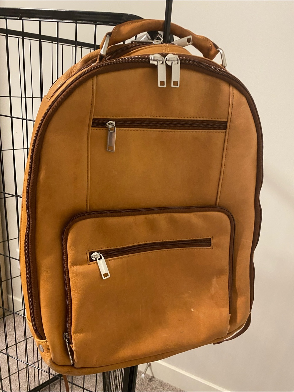 Wilsons Leather Cognac Brown Men's Leather Backpack